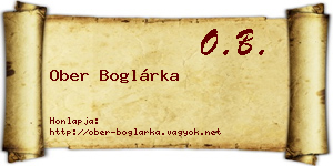 Ober Boglárka névjegykártya